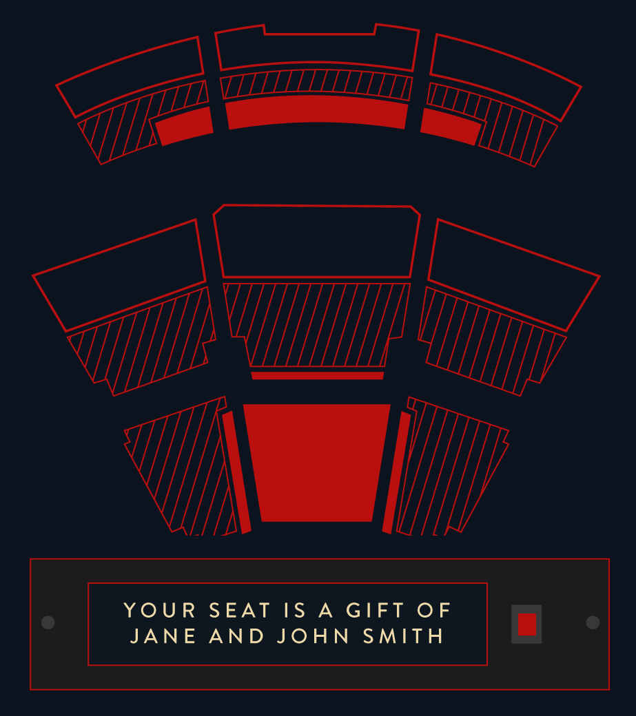 seat map showing naming zones in red and black