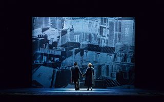 Long Long (Rodolfo), Sylvia D’Eramo (Mimì), photo by Curtis Brown for the Santa Fe Opera