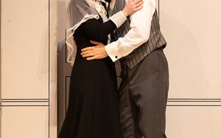 Liv Redpath (Susanna), Riccardo Fassi (Figaro), Photo by Bronwen Sharp for the Santa Fe Opera