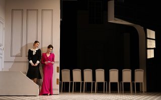 Liv Redpath (Susanna), Jacquelyn Stucker (Countess Almaviva), Photo by Bronwen Sharp for the Santa Fe Opera