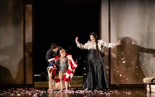 Sun-Ly Pierce (Suzuki), Hanako Ingliss (Trouble), Karen Chia-ling Ho (Cio-Cio-San), by Bronwen Sharp for the Santa Fe Opera